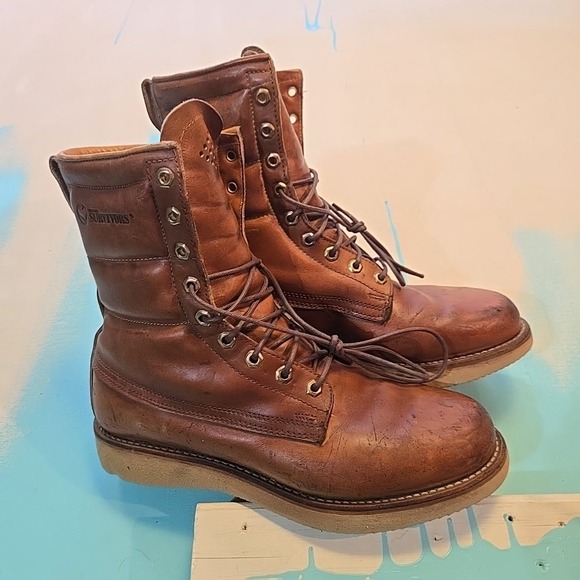 VTG Herman Survivors 9.5 Moc Toe Brown Vibram Work Boots USA -20F Insulated 70s - Picture 8 of 16